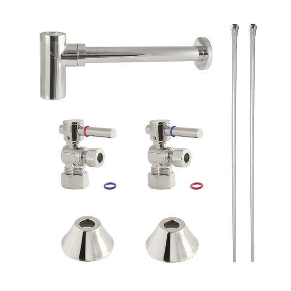 Kingston Brass Plumbing Sink Trim Kit with Bottle Trap, Polished Nickel CC53306DLLKB30